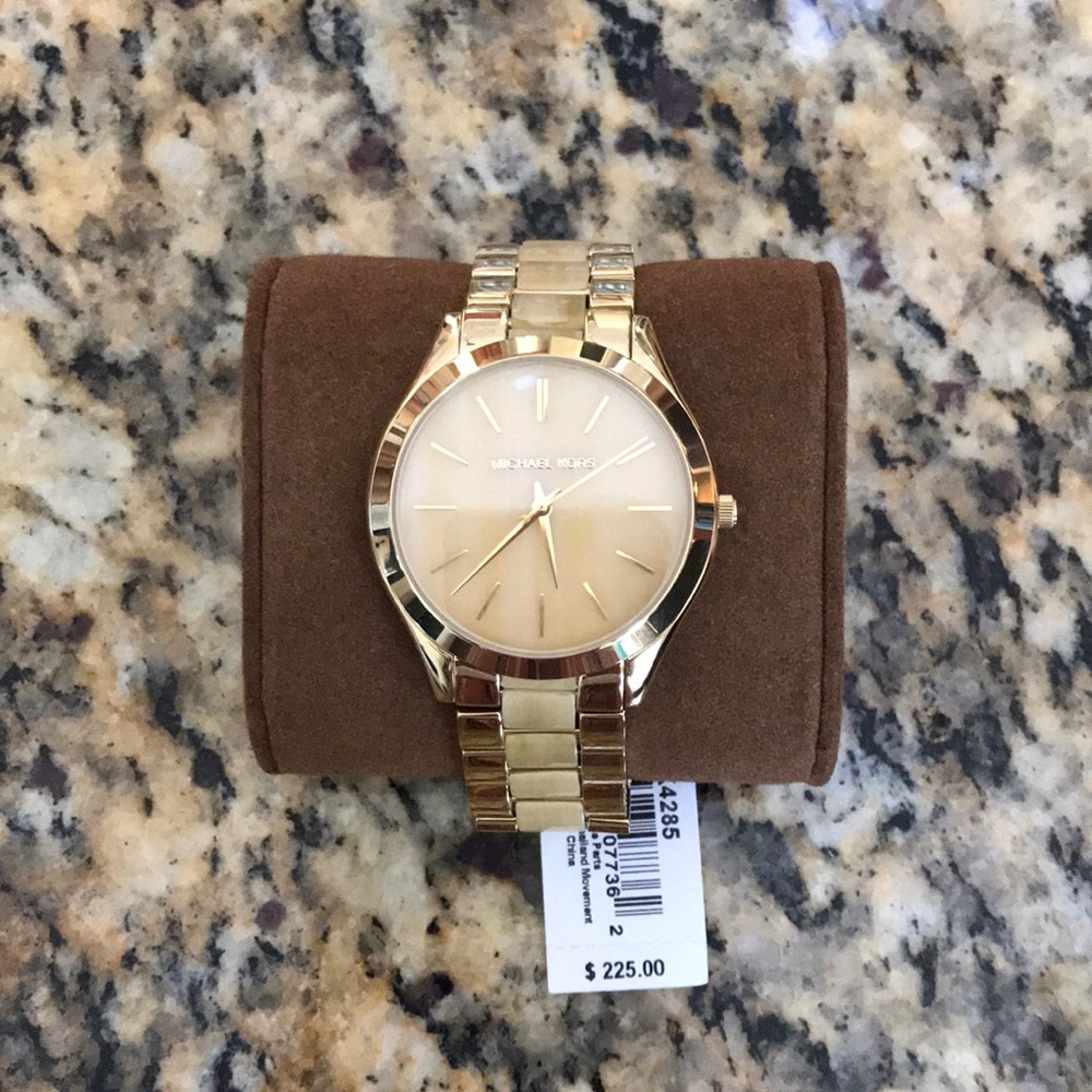 NWT gold and enamel Michael Kors watch, never worn
